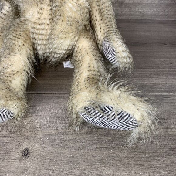 Sloth Plush Stuffed Animal Toy Fuzzy Hairy Brown Beige Patterned Paws Marshalls - Picture 5 of 11